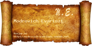 Modrovich Evariszt névjegykártya